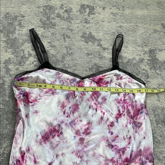 NWT Marina Moscone Tech Slip Dress Silk Blend Y2K Lace Trim Pink Multi Sz 6 - Picture 8 of 10